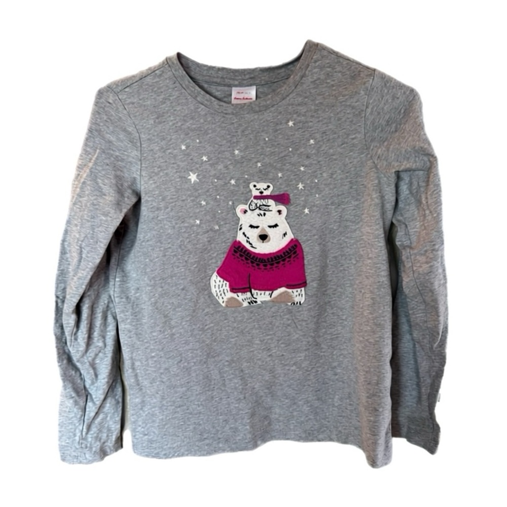 Hanna Andersson Girls Polar Bear Long Sleeve Tee | Size 12 | 100% Cotton